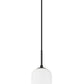 Z-Lite Monty 5" 1-Light Matte Black Pendant Light With Matte Opal Glass Shade