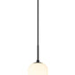 Z-Lite Monty 5" 1-Light Matte Black Pendant Light With Matte Opal Glass Shade