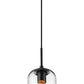 Z-Lite Monty 5" 1-Light Matte Black Pendant Light With Seedy Glass Shade