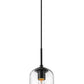 Z-Lite Monty 5" 1-Light Matte Black Pendant Light With Seedy Glass Shade