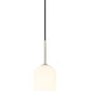 Z-Lite Monty 5" W x 22" H 1-Light Brushed Nickel Pendant Light With Matte Opal Glass Shade