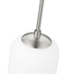 Z-Lite Monty 5" W x 22" H 1-Light Brushed Nickel Pendant Light With Matte Opal Glass Shade