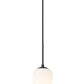 Z-Lite Monty 5" W x 22" H 1-Light Matte Black Pendant Light With Matte Opal Glass Shade