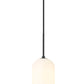 Z-Lite Monty 5" W x 22" H 1-Light Matte Black Pendant Light With Matte Opal Glass Shade