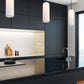 Z-Lite Monty 5" W x 22" H 1-Light Matte Black Pendant Light With Matte Opal Glass Shade