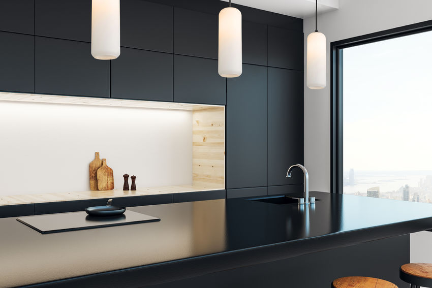 Z-Lite Monty 5" W x 22" H 1-Light Matte Black Pendant Light With Matte Opal Glass Shade