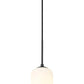 Z-Lite Monty 5" W x 22" H 1-Light Matte Black Pendant Light With Matte Opal Glass Shade