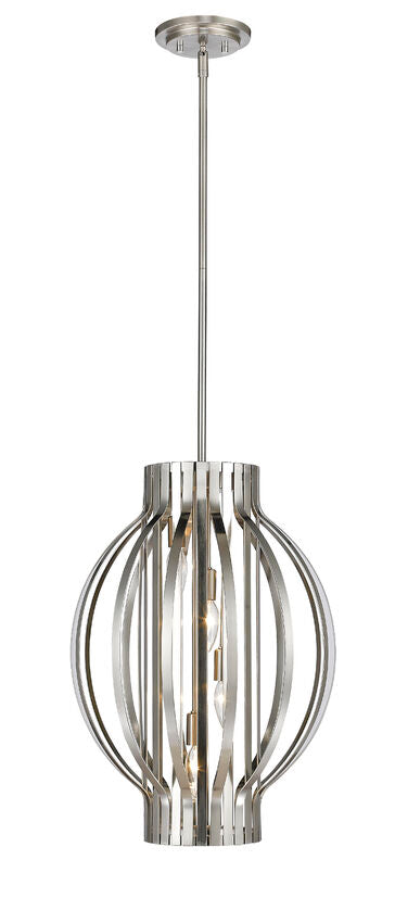 Z-Lite Moundou 16" 4-Light Brushed Nickel Steel Pendant Light