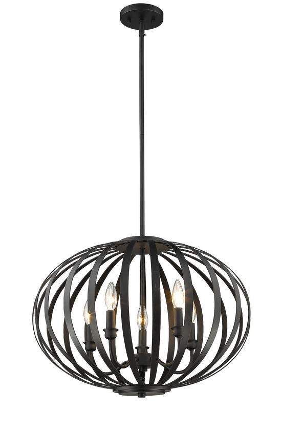 Z-Lite Moundou 20" 5-Light Bronze Steel Pendant Light
