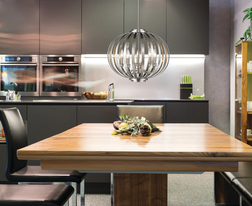 Z-Lite Moundou 20" 6-Light Brushed Nickel Steel Pendant Light