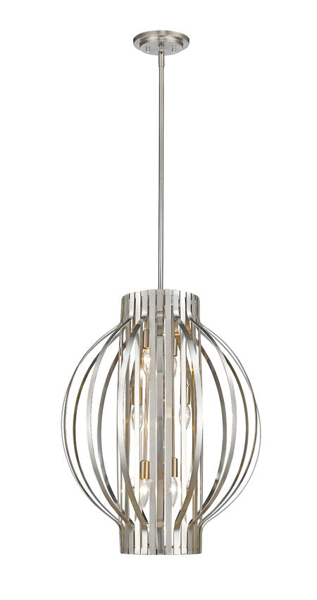 Z-Lite Moundou 20" 6-Light Brushed Nickel Steel Pendant Light
