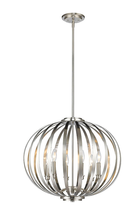 Z-Lite Moundou 24" 6-Light Brushed Nickel Steel Pendant Light