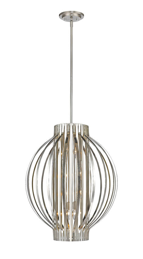 Z-Lite Moundou 24" 8-Light Brushed Nickel Steel Pendant Light