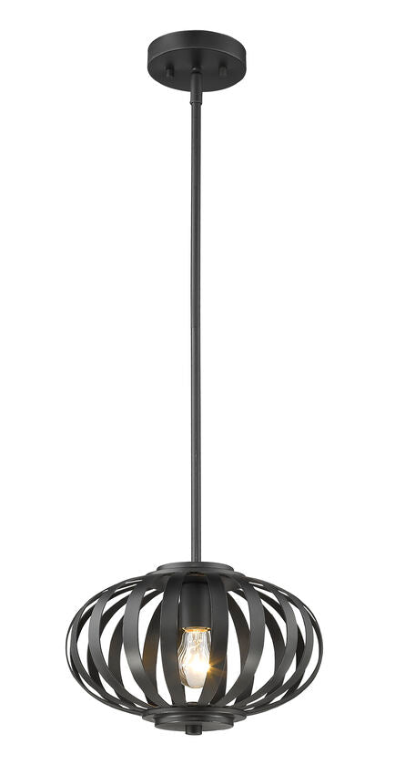 Z-Lite Moundou 8" 1-Light Bronze Steel Pendant Light