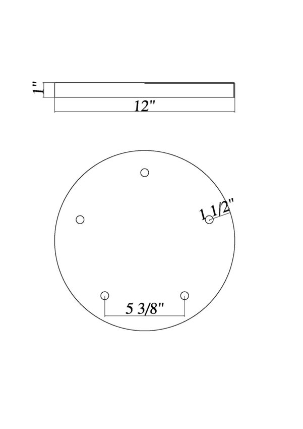 Z-Lite Multi Point Canopy 12" Matte Black Steel Ceiling Plate