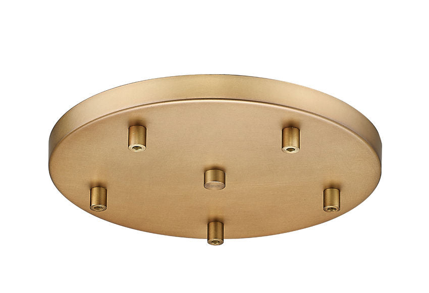 Z-Lite Multi Point Canopy 12" Rubbed Brass Steel Ceiling Plate