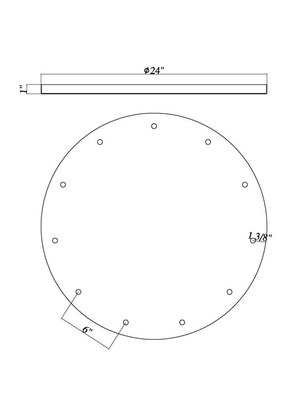 Z-Lite Multi Point Canopy 24" Brushed Nickel Steel Ceiling Plate
