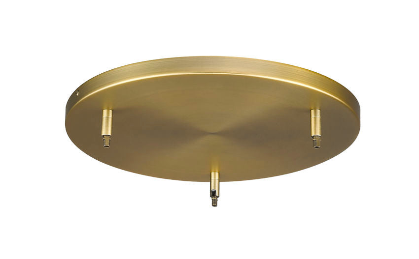 Z-Lite Multi Point Canopy 3-Light Heritage Brass Ceiling Plate