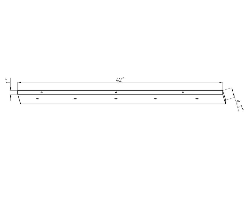 Z-Lite Multi Point Canopy 42" Rubbed Brass Steel Ceiling Plate