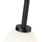 Z-Lite Naya 1-Light Medium Bulb Base Matte Black Steel Frame Matte Opal Glass Shade Pendant Light