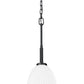 Z-Lite Naya 1-Light Medium Bulb Base Matte Black Steel Frame Matte Opal Glass Shade Pendant Light