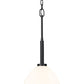 Z-Lite Naya 1-Light Medium Bulb Base Matte Black Steel Frame Matte Opal Glass Shade Pendant Light