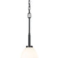 Z-Lite Naya 1-Light Medium Bulb Base Matte Black Steel Frame Matte Opal Glass Shade Pendant Light
