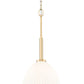 Z-Lite Naya 1-Light Medium Bulb Base Modern Gold Steel Frame Matte Opal Glass Shade Pendant Light