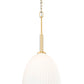 Z-Lite Naya 1-Light Medium Bulb Base Modern Gold Steel Frame Matte Opal Glass Shade Pendant Light