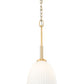 Z-Lite Naya 1-Light Medium Bulb Base Modern Gold Steel Frame Matte Opal Glass Shade Pendant Light