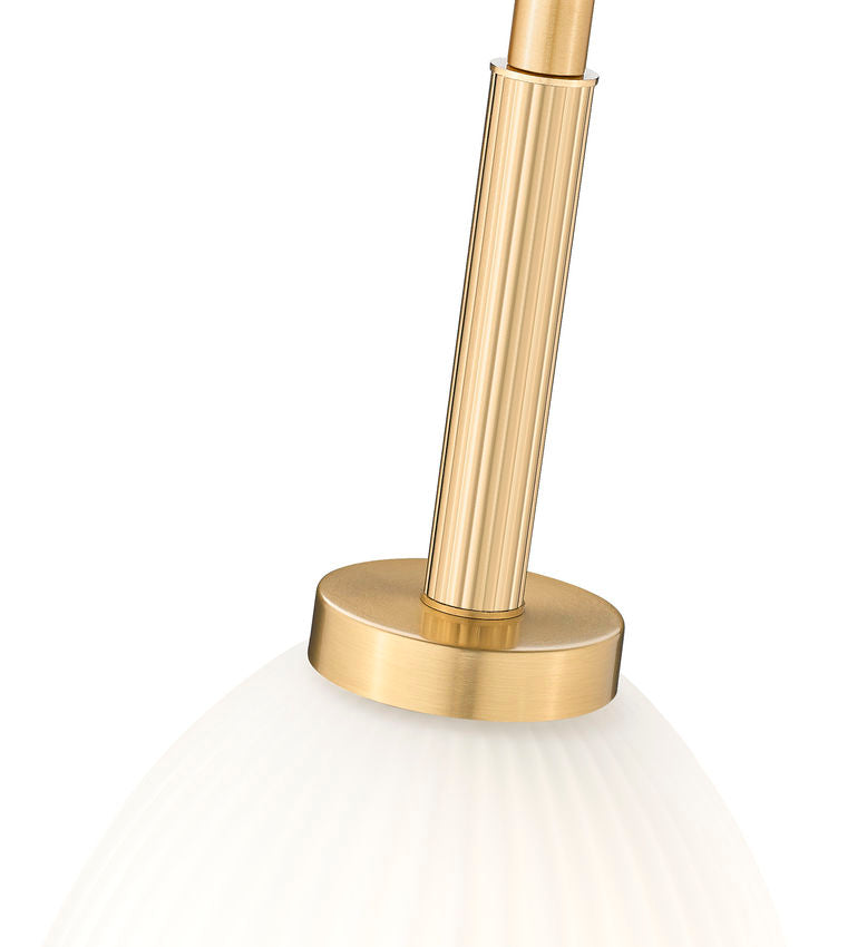 Z-Lite Naya 1-Light Medium Bulb Base Modern Gold Steel Frame Matte Opal Glass Shade Pendant Light