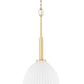 Z-Lite Naya 1-Light Medium Bulb Base Modern Gold Steel Frame Matte Opal Glass Shade Pendant Light