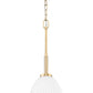 Z-Lite Naya 1-Light Medium Bulb Base Modern Gold Steel Frame Matte Opal Glass Shade Pendant Light