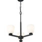 Z-Lite Naya 3-Light Medium Bulb Base Matte Black Steel Frame Matte Opal Glass Shade Chandelier