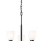 Z-Lite Naya 3-Light Medium Bulb Base Matte Black Steel Frame Matte Opal Glass Shade Chandelier