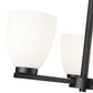 Z-Lite Naya 3-Light Medium Bulb Base Matte Black Steel Frame Matte Opal Glass Shade Chandelier