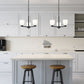 Z-Lite Naya 3-Light Medium Bulb Base Matte Black Steel Frame Matte Opal Glass Shade Chandelier