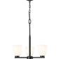 Z-Lite Naya 3-Light Medium Bulb Base Matte Black Steel Frame Matte Opal Glass Shade Chandelier