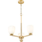 Z-Lite Naya 3-Light Medium Bulb Base Modern Gold Steel Frame Matte Opal Glass Shade Chandelier