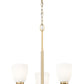 Z-Lite Naya 3-Light Medium Bulb Base Modern Gold Steel Frame Matte Opal Glass Shade Chandelier