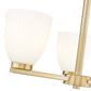 Z-Lite Naya 3-Light Medium Bulb Base Modern Gold Steel Frame Matte Opal Glass Shade Chandelier