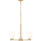 Z-Lite Naya 3-Light Medium Bulb Base Modern Gold Steel Frame Matte Opal Glass Shade Chandelier