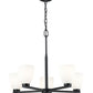 Z-Lite Naya 5-Light Medium Bulb Base Matte Black Steel Frame Matte Opal Glass Shade Chandelier