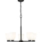 Z-Lite Naya 5-Light Medium Bulb Base Matte Black Steel Frame Matte Opal Glass Shade Chandelier