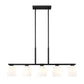 Z-Lite Naya 5-Light Medium Bulb Base Matte Black Steel Frame Matte Opal Glass Shade Linear Chandelier