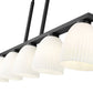Z-Lite Naya 5-Light Medium Bulb Base Matte Black Steel Frame Matte Opal Glass Shade Linear Chandelier