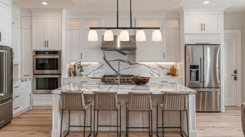 Z-Lite Naya 5-Light Medium Bulb Base Matte Black Steel Frame Matte Opal Glass Shade Linear Chandelier