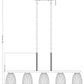 Z-Lite Naya 5-Light Medium Bulb Base Matte Black Steel Frame Matte Opal Glass Shade Linear Chandelier