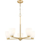 Z-Lite Naya 5-Light Medium Bulb Base Modern Gold Steel Frame Matte Opal Glass Shade Chandelier