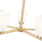 Z-Lite Naya 5-Light Medium Bulb Base Modern Gold Steel Frame Matte Opal Glass Shade Chandelier